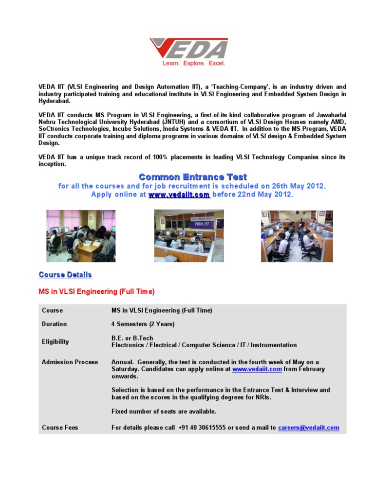 VEDA IIT Course Details 2012 Download Free PDF University And