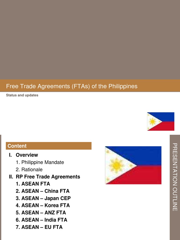 Status of Philippine Free Trade Agreements PDF Association Of