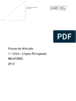 gave 2012_provas de aferição 1º ciclo, língua portuguesa [relatório]