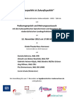 Einladung Kulturpolitik Ist Zukunftspolitik Am 12 11 2012