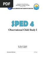 Download Observational Child Study 1 SPED 4 by Ryan Billones SN111111328 doc pdf