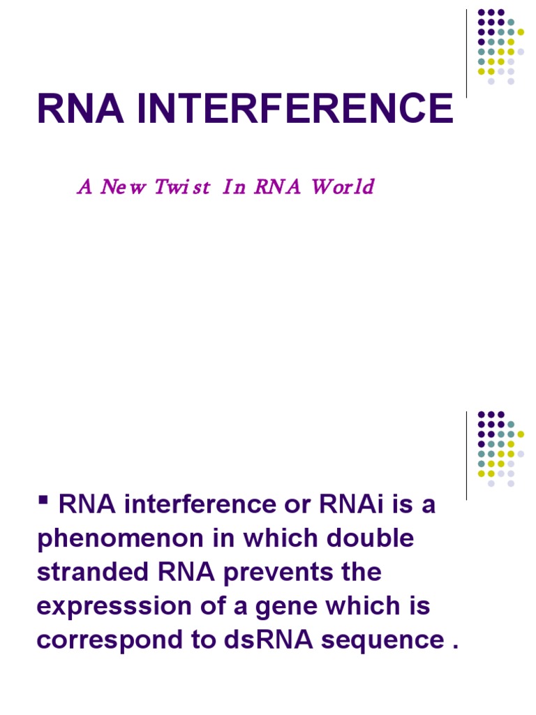 RNA Interference: Mechanisms and Applications | PDF | Rna Interference ...