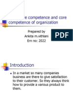 Distinctive Competence and Core Competence of Organization