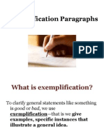 Exemplification Paragraphs From Chapter 5