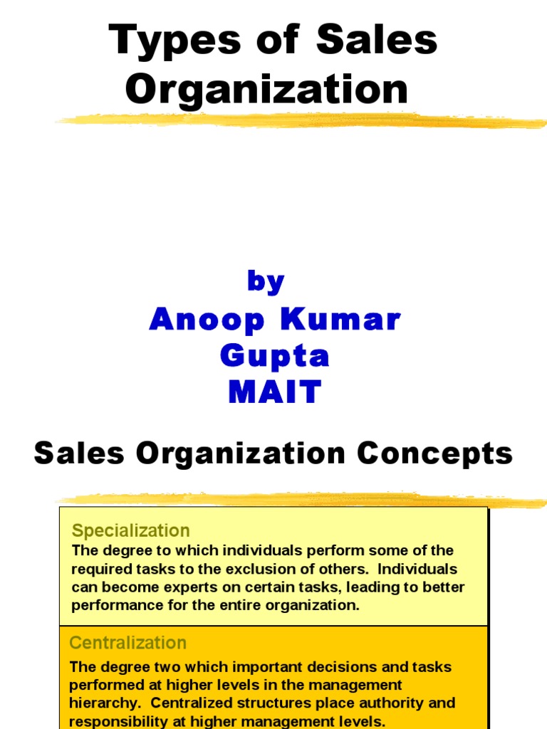4 Sales Organization Structure Organizational Structure Sales
