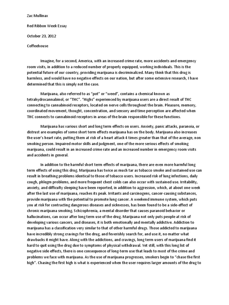 marijuana disagree essay