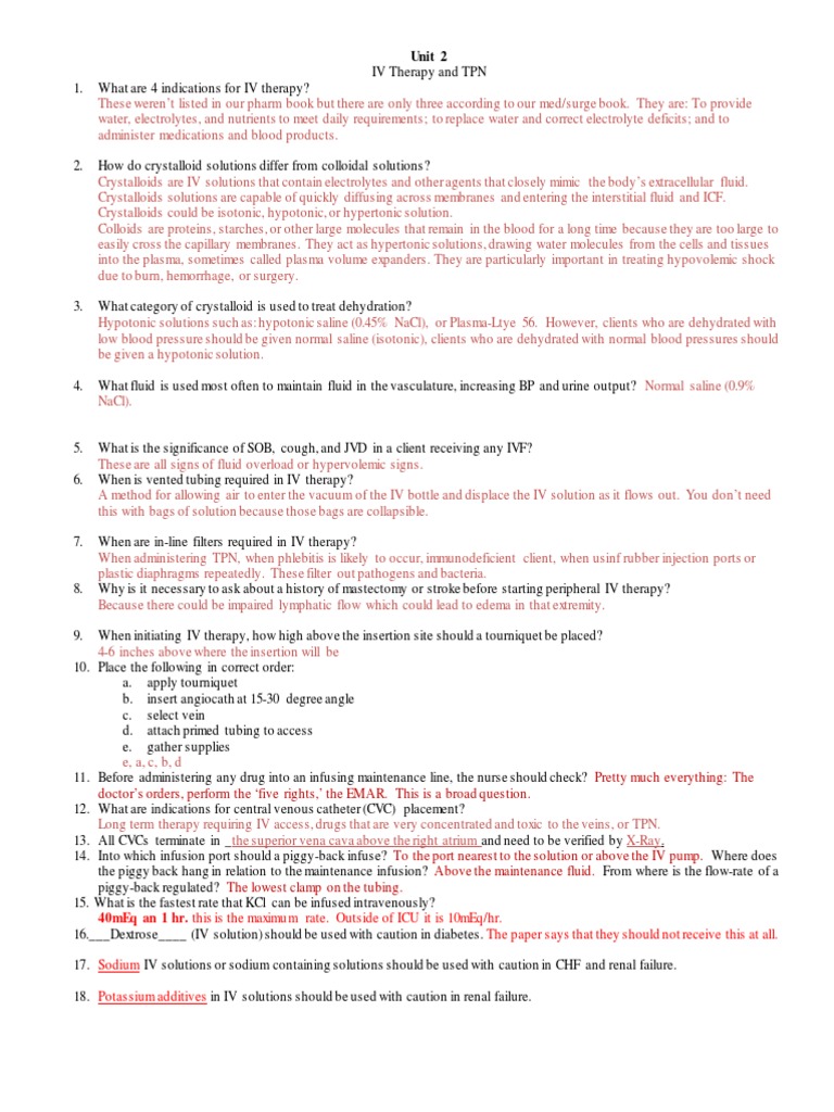 IV Therapy and TPN Guidelines | PDF