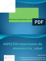 ASPECTOS Importantes de Atención A La Salud