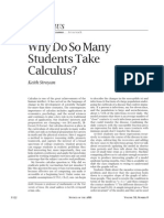 Why Do So Many Students Take Calculus