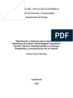 Distribución e Historia Natural Del Lagarto Heloderma Horridum Charlesbogerti en Zacapa, Guatemala y Caracterización de Su Veneno - Ariano 2003