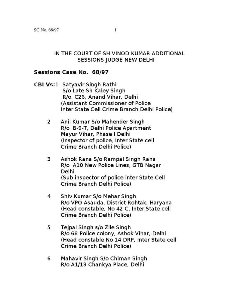 Fake Encounter Infamous Case C.P. Shootout Case Judgement PDF