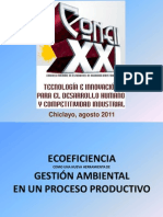 Ecoeficiencia Como Una Nueva Herramienta de Gestión Ambiental en Un Proceso Productivo