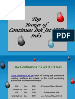 Top Range of Continues Ink Jet (CIJ) Inks