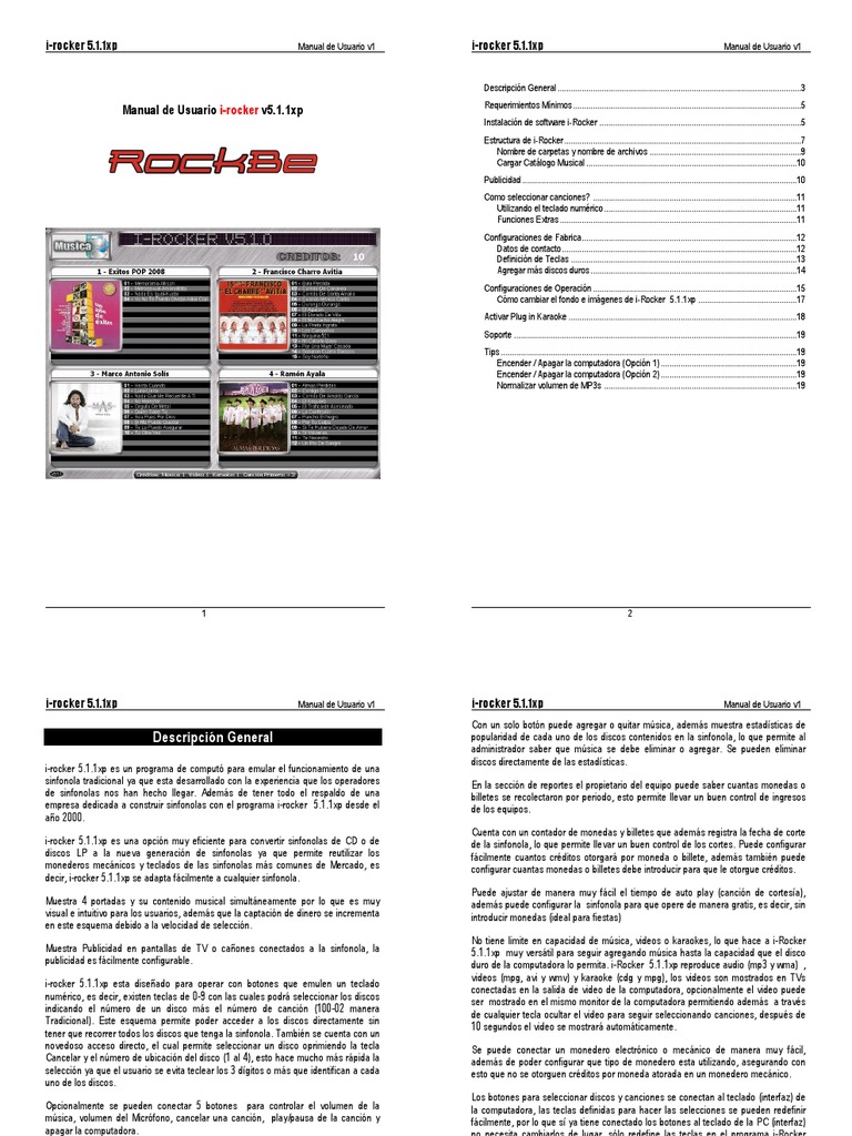 Manual de Usuario I-rocker v5xp | Windows XP | Archivo de computadora