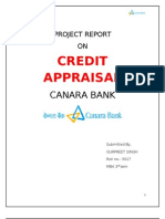 Credit Appraisal at Canara Bank