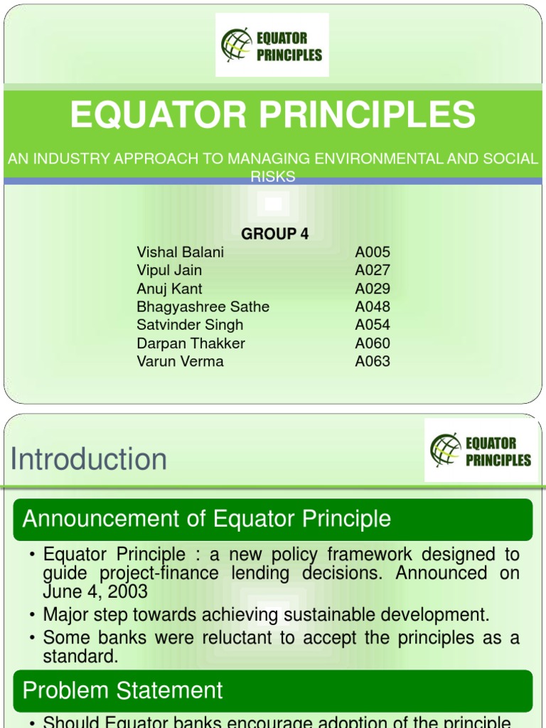 Overview of the Equator Principles | PDF | Sustainability ...