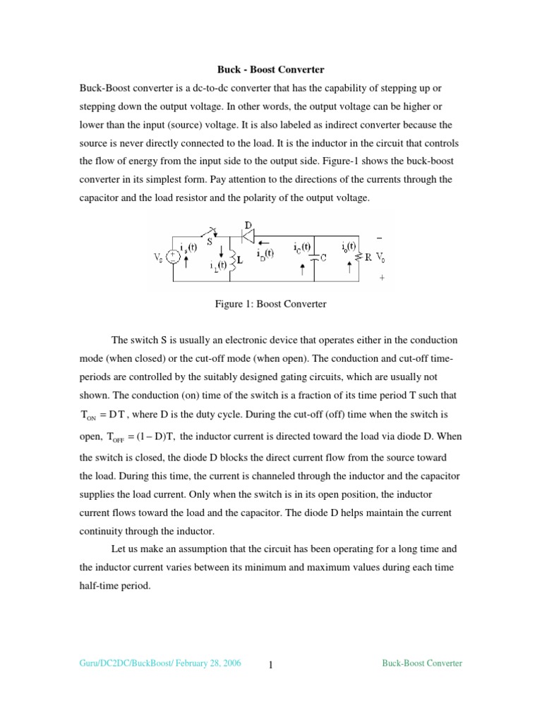 Buck Boost Converter PDF Electrical Components Power (Physics)