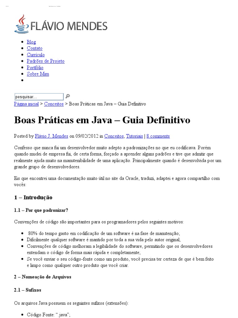 Boas Práticas de Programação em Java | PDF | Classe (programação de ...