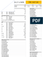 Gametime Daily Lines Fri Oct 26: ML Total Run Line