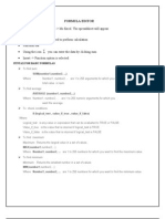 Ex. No: 6 Formula Editor: Syntax For Basic Formulas