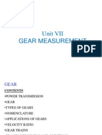 Unit VII Gear Measurement