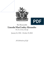 Lincoln Alexander Funeral Program