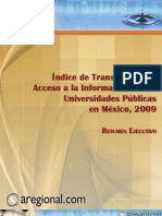 2009. Índice Transparencia y Acceso información UPES