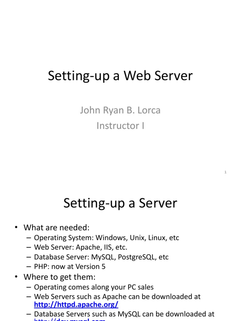 How to Set Up a Web Server Guide | PDF | Computers