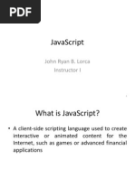 Javascript: John Ryan B. Lorca Instructor I