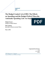 The Budget Control Act of 2011: The Effects On Spending and The Budget Deficit When The Automatic Spending Cuts Are Implemented