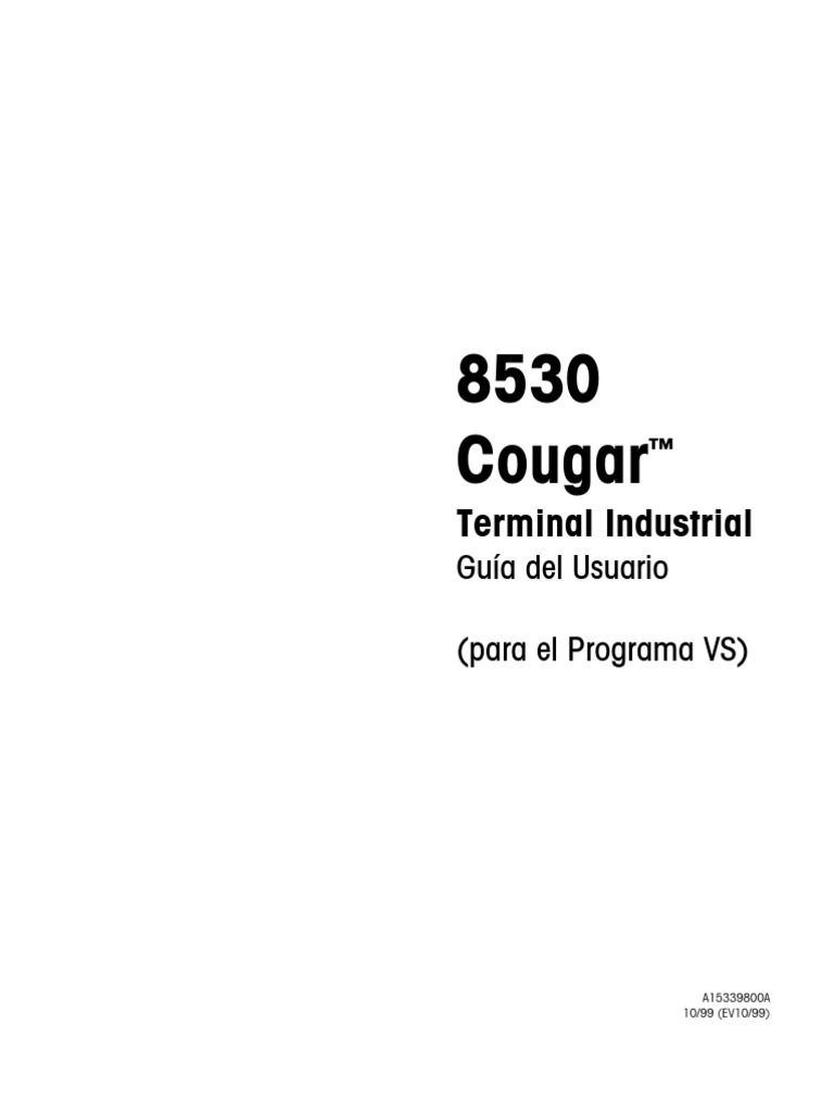 Mettler Toledo Cougar 8530 Operation Manual