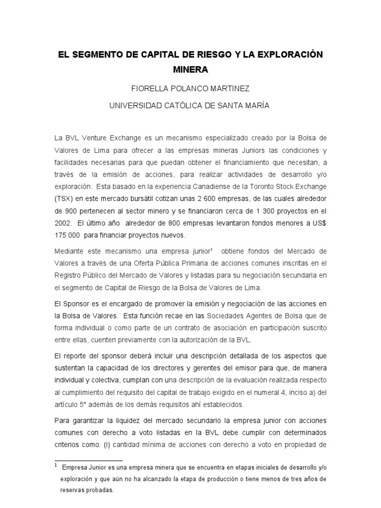 14 El Segmento de Capital de Riesgo | PDF | Minería | Compartir (Finanzas)