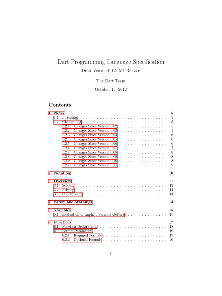 Dart Language Specification Overview | PDF | Scope (Computer Science ...