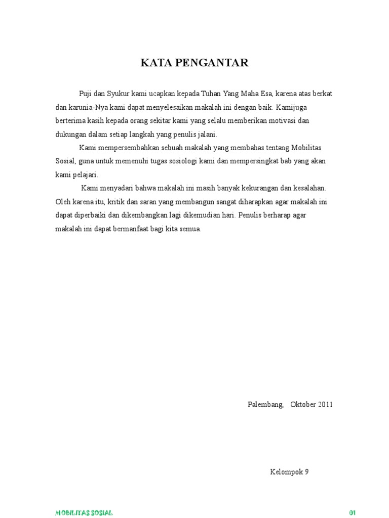 Makalah Mobilitas Sosial