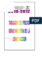 Tabulador Precios Obras Construcción Civil Venezuela