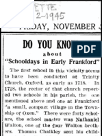 Early Frankford Schooldays