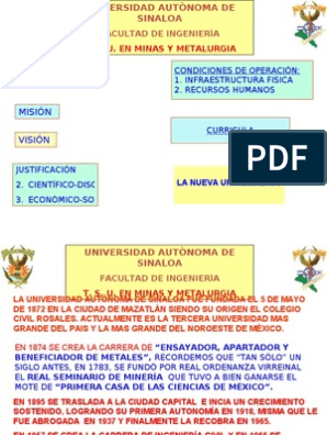 Plan De Estudios De Tecnico Superior Universitario En Minas Y