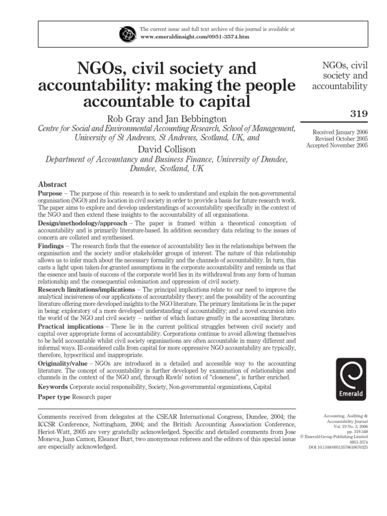 NGO Accountability in Civil Society | PDF | Civil Society | Non ...