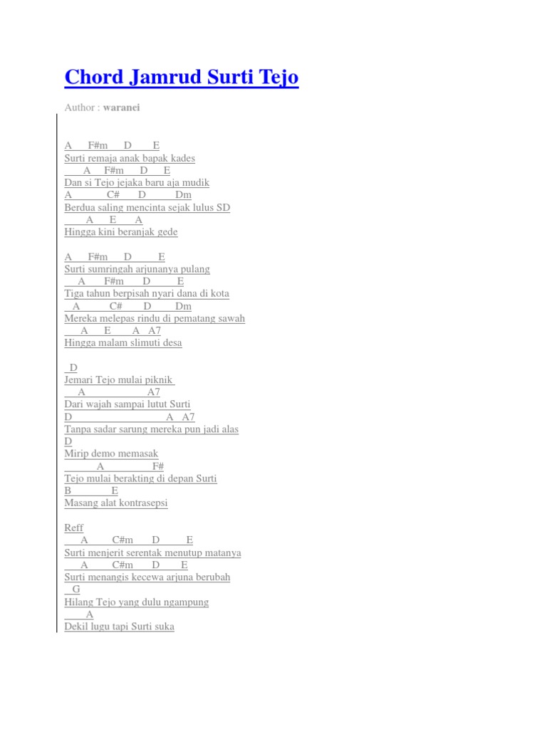 Chord Jamrud Surti Tejo