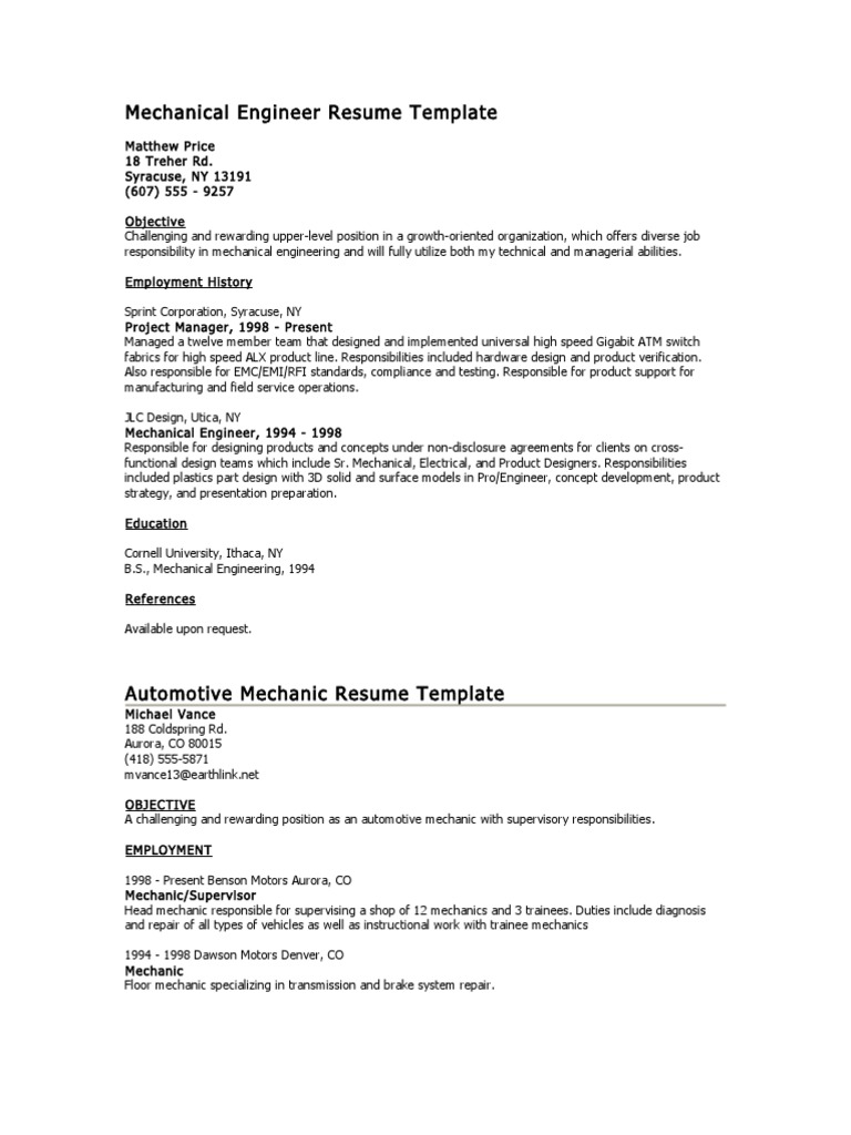 Resume and Cover Letter Template PDF Mergers And Acquisitions