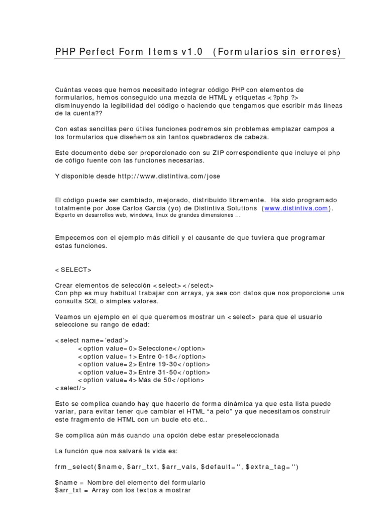 PHP Perfect Form | PDF