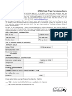 BPCW Field Permission Slip Form