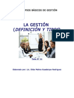 LA GESTION Y TIPOS TEMA N° 01