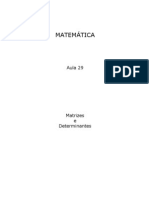 Matemática - Aula 29 - Matrizes e Determinantes