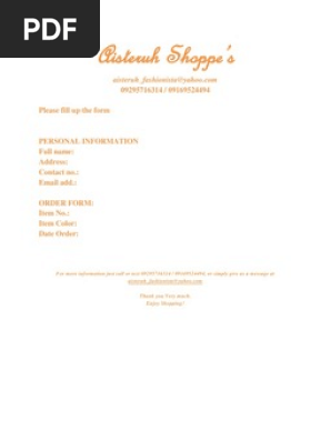 Order Form