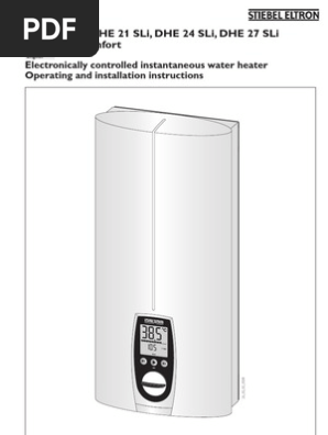 Stiebel Eltron Water Heater Instructions