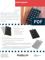 Goldtouch Data Sheet Numeric Key Pad