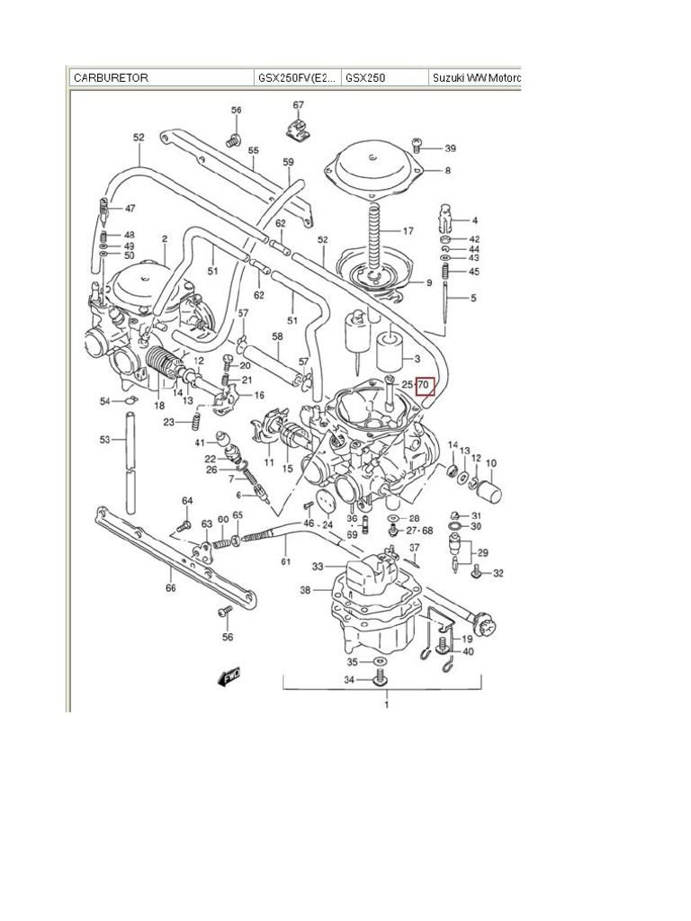 Complete mikuni bsw27 Carburettor parts diagram and Part numbers