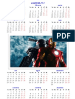 Calendar 2013 Iron Man Film