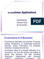 E-Business Applications: Submitted By: Tanveer Khan M.Tech (CSE)